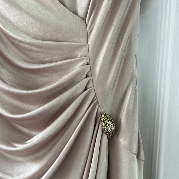 Never worn Roberto Cavalier faux wrap dress with gold closure - Picture 3 of 4